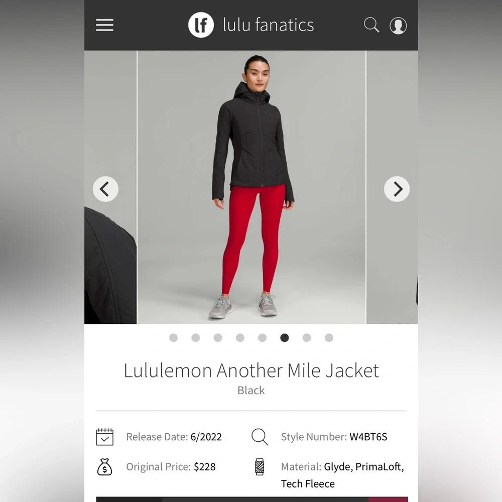 LULULEMON Another Mile Jacket Black Sz.2 Primaloft - Picture 9 of 12